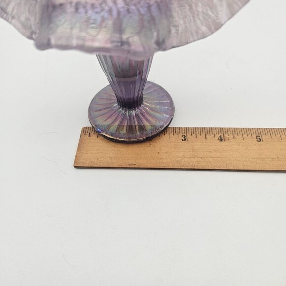 Fenton Lavender Purple Iridescent Crackle Jack in the Pulpit Vase - Picture 9 of 9